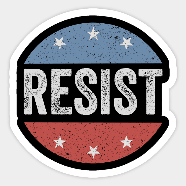 Resist-USA-Flag-Retro Sticker by ArtistTee ⭐⭐⭐⭐⭐